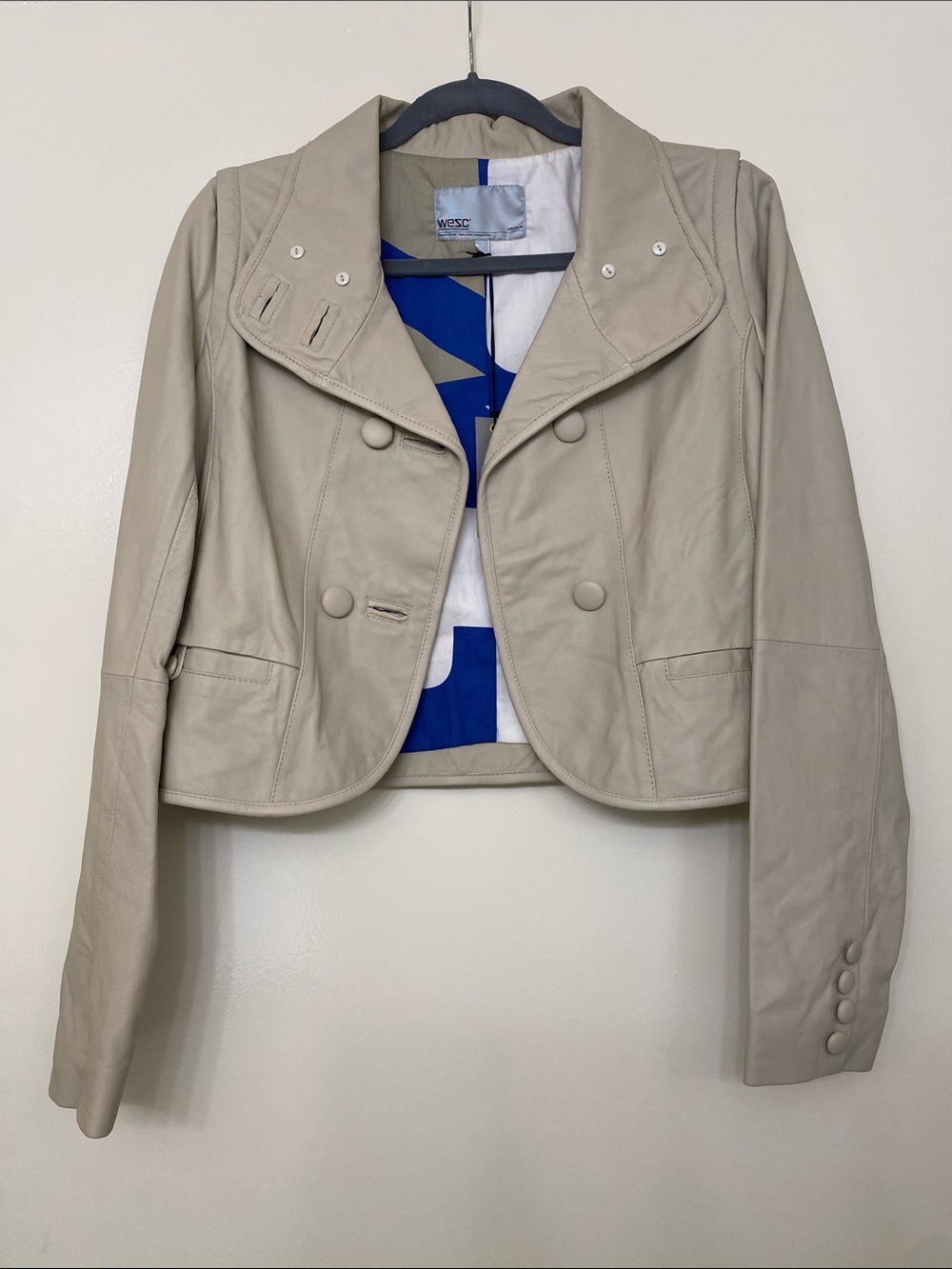 Wesc Beige ‘Brielle’ Leather Jacket